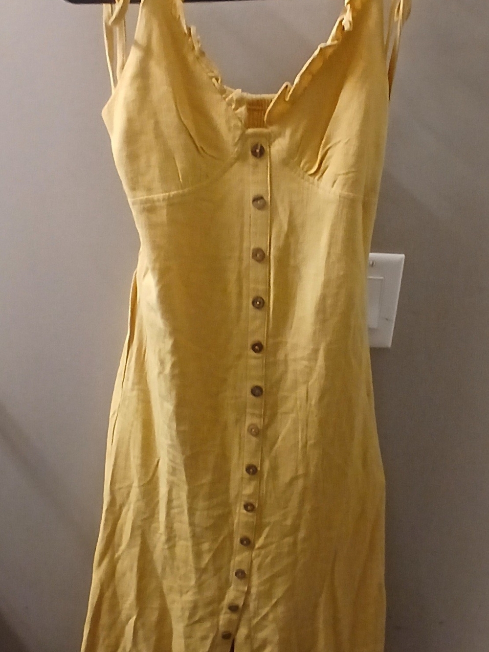 Yellow Button-Front Sundress - Picture 2 of 4